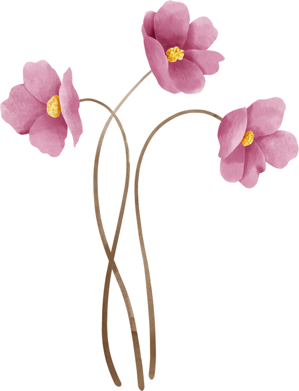 Vintage Pink Flower Watercolour Perfect for Wedding Card Design