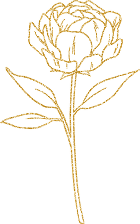 Static Gold Peony Flower 